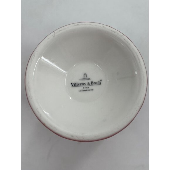 Villeroy Boch Ice Cream Sundae Glasses 1748 Pink/Red Rippled Edge Design RARE - Picture 3 of 5